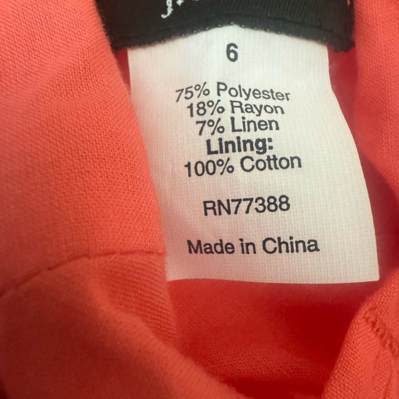 J Crew Vibrant Coral Pineapple Dress size 6 - Picture 2 of 3